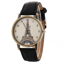 Load image into Gallery viewer, luxury designer Eiffel tower-patterned women's watch bronze vintage denim band  watches women fashion watch 2018
